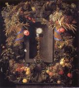 Jan Davidsz. de Heem Chalice and the host,surounded by garlands of fruit oil painting reproduction